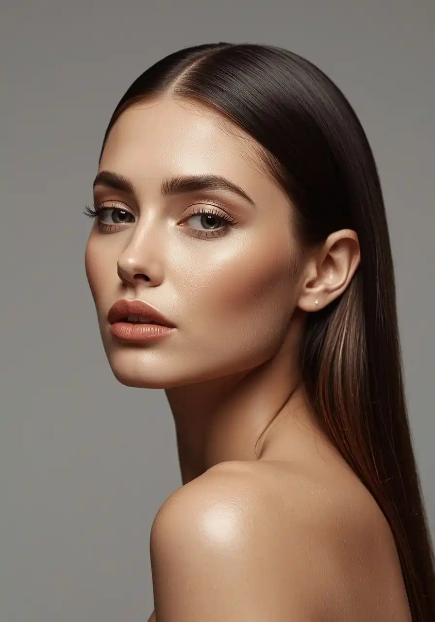 Fashion model in white